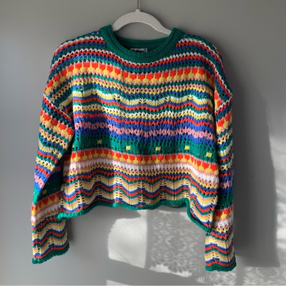 VRG GRL A New Direction Knit in Green Multi - Picture 1 of 5